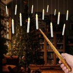 Magical Floating Candles with Wand - 12 Pcs