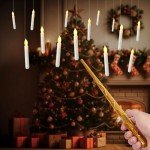 Magical Floating Candles with Wand - 12 Pcs