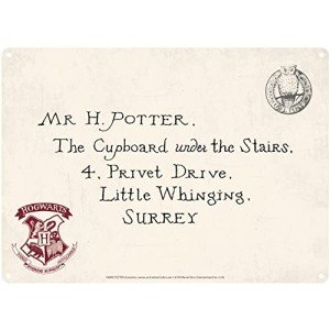 Harry Potter Hogwarts Letter Tin Wall Art