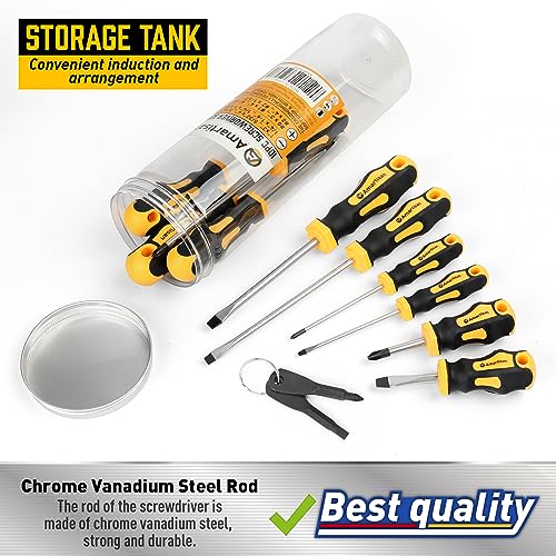 Amartisan 10PC Magnetic Screwdrivers, Phillips and Slotted Tips