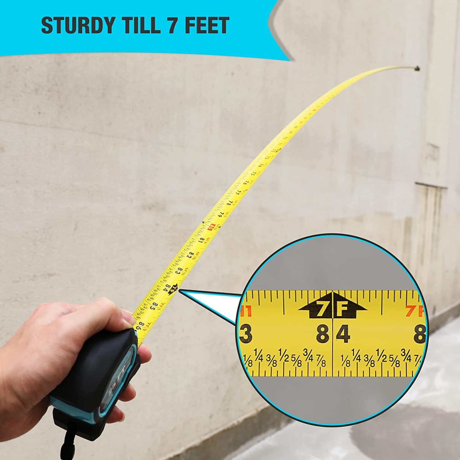 DURATECH 25FT Magnetic Tape Measure with Fractions