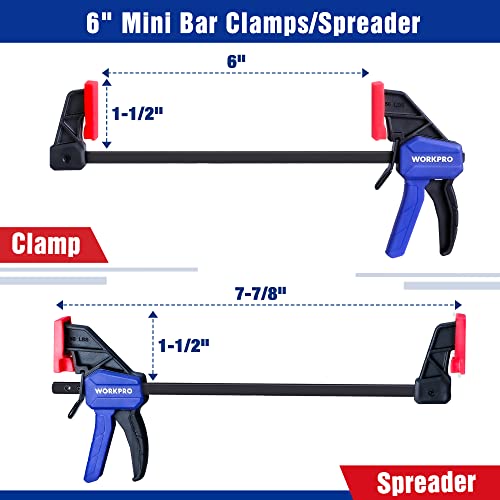 WORKPRO 6" Mini Bar Clamps - Woodworking Essentials