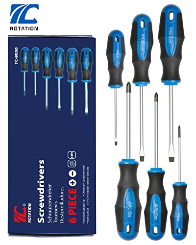 Magnetic Screwdriver Set: 6-Piece with Cushion Grip