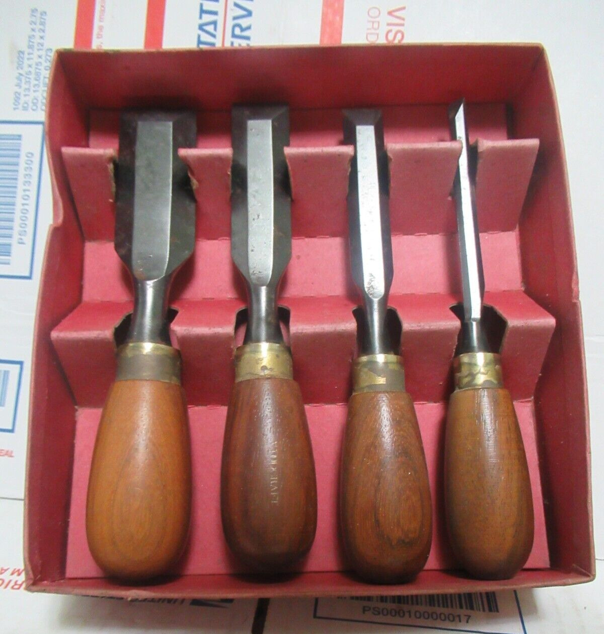 Set of 4 Vintage Woodworking Chisels