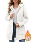 Oleda Zip Up Womens Hoodies Sherpa Fleece Winter Jacket Hoodie Long Sleeve Tunic Sweatshirt Hooded Coats with Pockets
