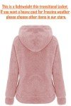 RISISSIDA Faux Sherpa Fleece Jacket Women Fur Coat Fuzzy Lightweight 2022 Fall Winter Fashion, Thermal Wool Shearling Warm Fluffy Furry Zip Up Hoodie with Hood Pink 1712016 L