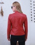 Women's Trendy Faux Leather Jacket Moto Short Jacket Fashion PU Jacket Coat