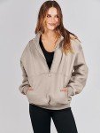 ANRABESS Women’s Half Zip Sweatshirts 2023 Fall Oversized Pullover Top Quarter Zip Fleece Long Sleeve Hoodies Winter Outfits Trendy Clothes Top 1095kafeihui-L Light Brown
