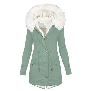 Winter Coats for Women Plus Size Hooded Parkas Thick Faux Wool Lined Jackets Casual Zip up Outwear with Pockets