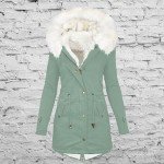 Winter Coats for Women Plus Size Hooded Parkas Thick Faux Wool Lined Jackets Casual Zip up Outwear with Pockets
