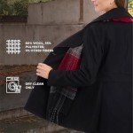 London Fog Women's Double Breasted Peacoat with Scarf, Black, L