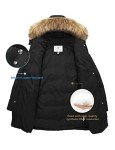 WenVen Women's Winter Puffy Puffer Coats Parka Jacket with Fur Hood (Black, M)