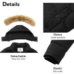 WenVen Women's Winter Puffy Puffer Coats Parka Jacket with Fur Hood (Black, M)