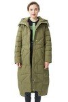 Orolay Women's Puffer Down Coat Winter Maxi Jacket with Hood Green M