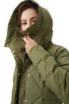 Orolay Women's Puffer Down Coat Winter Maxi Jacket with Hood Green M