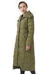 Orolay Women's Puffer Down Coat Winter Maxi Jacket with Hood Green M