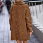 Sales Today Clearance Trench Coat for Women Winter Wool Coat Elegant Notch Lapel Long Pea Coat Warm Double Breasted Overcoat with Pocket