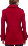 LONDON FOG Women's Single-Breasted Wool Blend Coat with Scarf, Red, Large