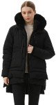GIMECEN Women's Warm Winter Coat Waterproof Hooded Down Jacket Thicken Fleece Lined Parka With Removable Faux Fur Trim