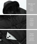 GIMECEN Women's Warm Winter Coat Waterproof Hooded Down Jacket Thicken Fleece Lined Parka With Removable Faux Fur Trim