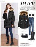 HEEKPEK Womens Winter Jacket Hooded Coats Fleece Lined Parka Jackets Thicken Warm Outwear with Pockets Overcoat