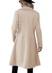 Danedvi Womens Long Double Breasted Coats Lapel Collar Pea Coat Winter Slim Fit Jackets Trench Coat Outwear, Beige, X-Large