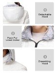 Another Choice Women Winter Down Puffer Jacket, Hooded Women Winter Down Jacket Quilted Puffer Coat with Faux-Fur Hood and Collar(White,XX-Large)