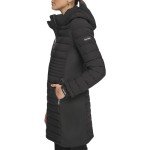 Calvin Klein Womens Long Light-weight Puffer Jacket, Light-weight Black, X-Large