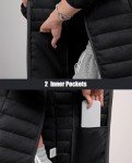 MAGCOMSEN Packable Jackets Women Quilted Puffer Coat Casual Stand-Collar Winter Warm Outerwear, Black L