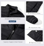 MAGCOMSEN Packable Jackets Women Quilted Puffer Coat Casual Stand-Collar Winter Warm Outerwear, Black L