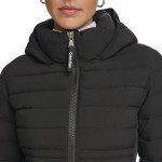 Calvin Klein Womens Long Light-weight Puffer Jacket, Light-weight Black, X-Large