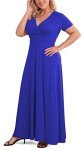 Royal Blue Plus Size V-Neck Maxi Dress