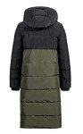 AVANZADA Women's Winter Long Down Jackets Warm Thickened Hooded Maxi Parka Quilted Puffer Coat(Army Green&Black,L)