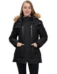 Wantdo Women's Winter Parka Puffer Coat Bubble Winter Jacket for Women Black XL