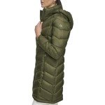 Calvin Klein Women's Light-Weight Hooded Puffer Jacket, Light-weight Military, Large