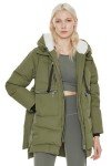 OROLAY Women's Thickened Down Jacket Warm Winter Down Coat Green M