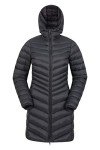 Mountain Warehouse Florence Womens Long Jacket - Padded Winter Coat Jet Black Womens Size 16 US