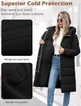 HEEKPEK Women's Winter Down Jacket Long Puffer Coats Mid-Length Warm Windproof Quilted Jackets Hooded Padded with Side Zipper(Black,XL)