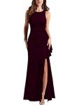 Burgundy Sleeveless Mermaid Bodycon Evening Dress