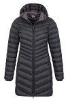 Mountain Warehouse Florence Womens Long Jacket - Padded Winter Coat Jet Black Womens Size 16 US