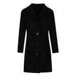 Pea Coats for Women Winter Plus Size Wool Blend Jackets Stand Collar Single Breasted Trench Overcoat with Pockets