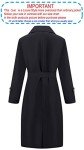 RISISSIDA Trench Coats for Women Long Double-Breasted Windbreaker Spring Fall Fashion, Water Resistant Rain Proof Overcoat Thin Jacket with Belt Black 292 S