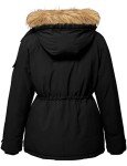 Wantdo Women's Plus Size Puffer Coat with Hood Water Resistant Long Winter Parka Jacket Black 4X