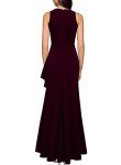 Burgundy Sleeveless Mermaid Bodycon Evening Dress