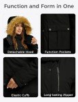 Wantdo Women's Plus Size Puffer Coat with Hood Water Resistant Long Winter Parka Jacket Black 4X
