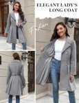 Women's Double Breasted Pea Coat Winter Warm Wool Blend Notch Collar Elegant Mid-Length Thicken Jacket with Pockets（S-XXL)