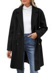 BBO Womens Winter Coats Double Breasted Elegant Pea Coat Notched Collar Wool Blend Jackets Mid-Long Thick Trench Coat Outwear