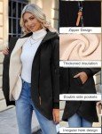 Oleda Women's Zip Up Hoodies Oversized Sweatshirt Casual Long Sleeve Coat with Oblique Zipper and Pockets Sweater Jacket (CA/US, Alpha, Medium, Regular, Regular, Black)