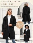 BBO Womens Winter Coats Double Breasted Elegant Pea Coat Notched Collar Wool Blend Jackets Mid-Long Thick Trench Coat Outwear