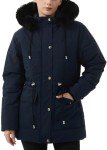 MOERDENG Women's Warm Winter Puffer Coat Thicken Fleece Lined Down Jacket Faux Fur Detachable Hood Snow Parka